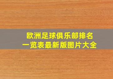 欧洲足球俱乐部排名一览表最新版图片大全