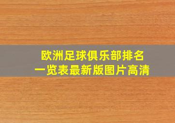 欧洲足球俱乐部排名一览表最新版图片高清