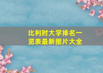 比利时大学排名一览表最新图片大全