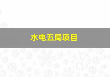 水电五局项目