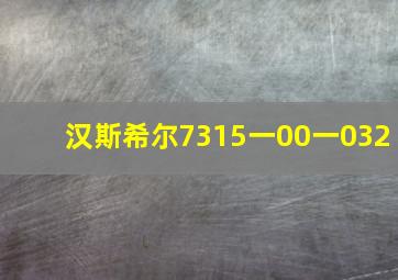 汉斯希尔7315一00一032