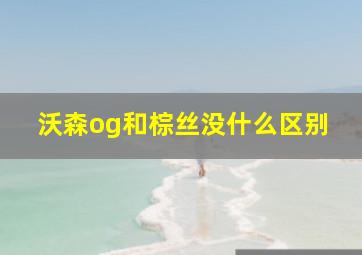 沃森og和棕丝没什么区别