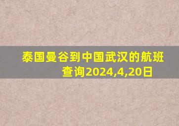 泰国曼谷到中国武汉的航班查询2024,4,20日