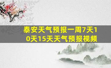 泰安天气预报一周7天10天15天天气预报视频