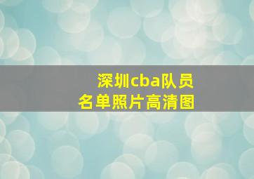 深圳cba队员名单照片高清图