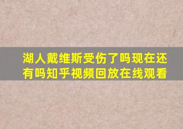 湖人戴维斯受伤了吗现在还有吗知乎视频回放在线观看