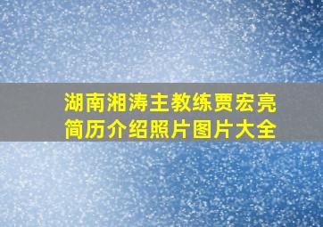 湖南湘涛主教练贾宏亮简历介绍照片图片大全