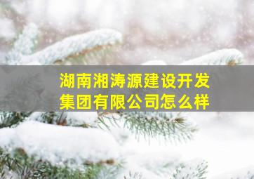 湖南湘涛源建设开发集团有限公司怎么样