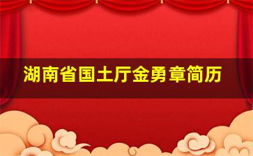 湖南省国土厅金勇章简历