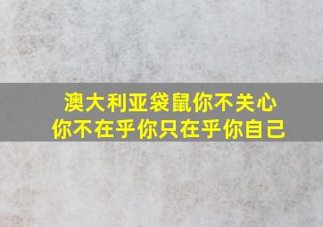 澳大利亚袋鼠你不关心你不在乎你只在乎你自己