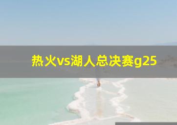 热火vs湖人总决赛g25