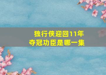 独行侠迎回11年夺冠功臣是哪一集