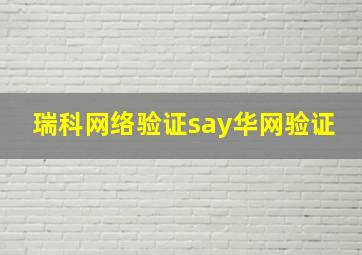 瑞科网络验证say华网验证