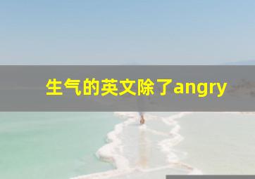 生气的英文除了angry