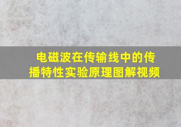 电磁波在传输线中的传播特性实验原理图解视频