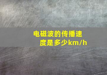 电磁波的传播速度是多少km/h