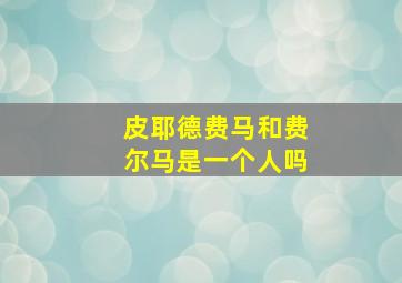 皮耶德费马和费尔马是一个人吗