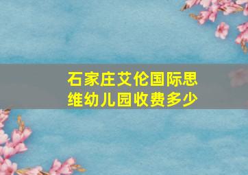 石家庄艾伦国际思维幼儿园收费多少