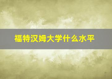 福特汉姆大学什么水平