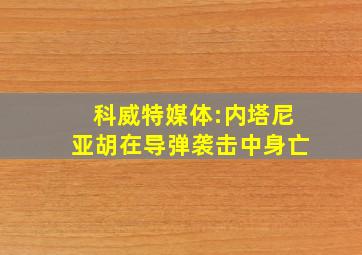 科威特媒体:内塔尼亚胡在导弹袭击中身亡