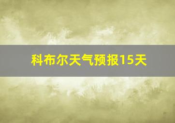 科布尔天气预报15天