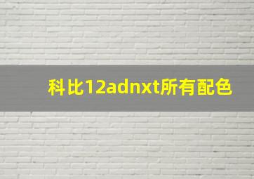 科比12adnxt所有配色