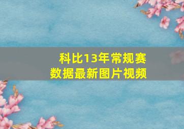 科比13年常规赛数据最新图片视频