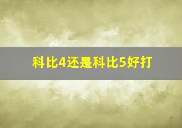 科比4还是科比5好打