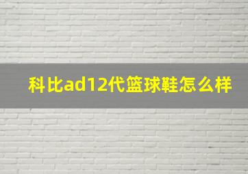 科比ad12代篮球鞋怎么样