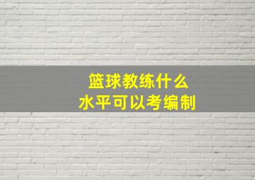 篮球教练什么水平可以考编制