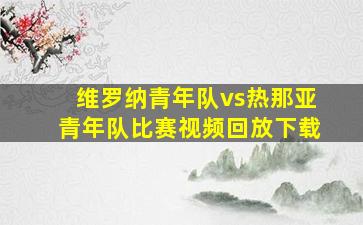 维罗纳青年队vs热那亚青年队比赛视频回放下载