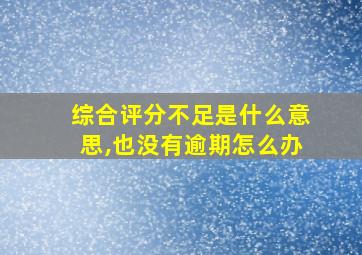 综合评分不足是什么意思,也没有逾期怎么办