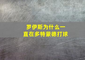 罗伊斯为什么一直在多特蒙德打球