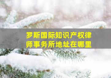 罗斯国际知识产权律师事务所地址在哪里