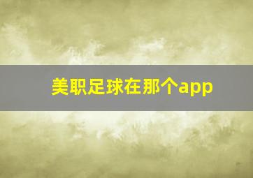 美职足球在那个app