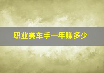 职业赛车手一年赚多少