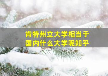 肯特州立大学相当于国内什么大学呢知乎