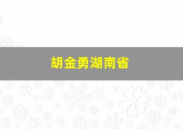 胡金勇湖南省