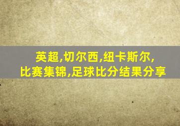 英超,切尔西,纽卡斯尔,比赛集锦,足球比分结果分享