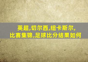 英超,切尔西,纽卡斯尔,比赛集锦,足球比分结果如何