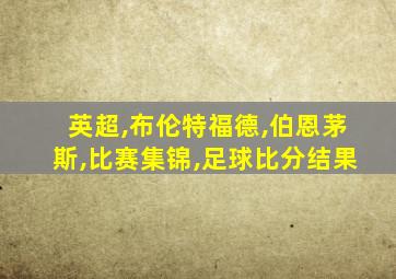 英超,布伦特福德,伯恩茅斯,比赛集锦,足球比分结果