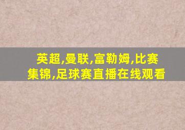 英超,曼联,富勒姆,比赛集锦,足球赛直播在线观看