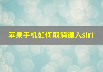 苹果手机如何取消键入siri