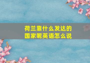 荷兰靠什么发达的国家呢英语怎么说