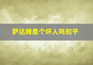 萨达姆是个坏人吗知乎