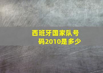 西班牙国家队号码2010是多少