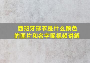 西班牙球衣是什么颜色的图片和名字呢视频讲解