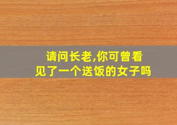 请问长老,你可曾看见了一个送饭的女子吗