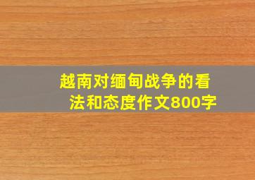 越南对缅甸战争的看法和态度作文800字