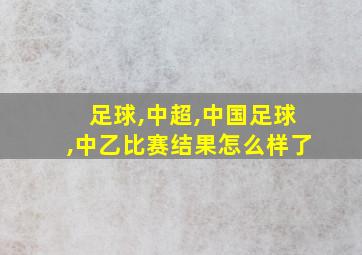 足球,中超,中国足球,中乙比赛结果怎么样了